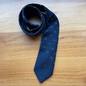 Yves Saint Laurent Navy Red Print Tie
